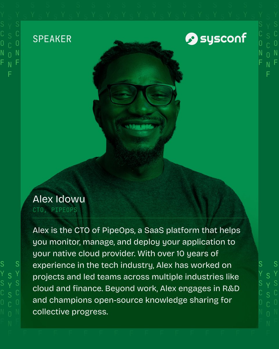 sysconf_'s tweet photo. We’re excited to announce Alex Idowu (@nitrocode) as a speaker at SysConf 2026!

His talk is titled “How to Safely Give AI Agents a Terminal.”

AI coding agents that execute commands as part of their workflows have become quite common today; however, most of them are still set up with unfettered shell access to a computer (laptop, bastion, shared runner etc.).

This talk examines how to address this risk by reframing it as an isolation and lifecycle technical problem. Alex will draw lessons from his experience building Rexec, an open-source platform that provides disposable network-isolated Linux terminals in the cloud or lets you connect your own machines.