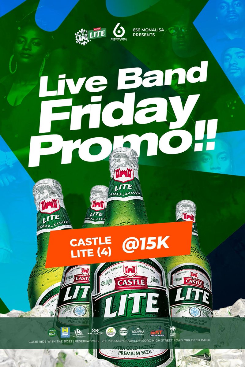 MusiikaOscar256's tweet photo. 🍺 BIG Castle lite  Promotion! 🍺Get 4  Castle Lite For only 15K! 🔥

Don’t miss out!  656 Monalisa Live Band Friday 💪 https://t.co/bJLgK9Wi2A