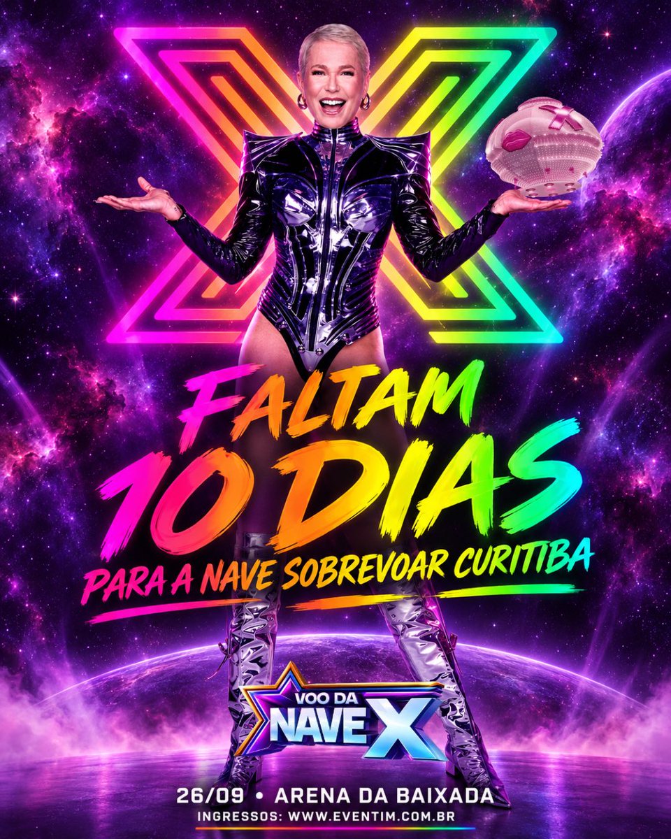 VoodaNaveX's tweet photo. ✨ FALTAM 10 DIAS, CURITIBA!✨

A contagem regressiva entrou na reta final! 💜

Daqui a 10 dias, a nave pousa em Curitiba para mais uma noite inesquecível de O Último Voo da Nave. 🚀

Já dá para sentir a ansiedade? Porque por aqui o coração já está acelerado! 🥹✨ https://t.co/2TOsvNvEVk