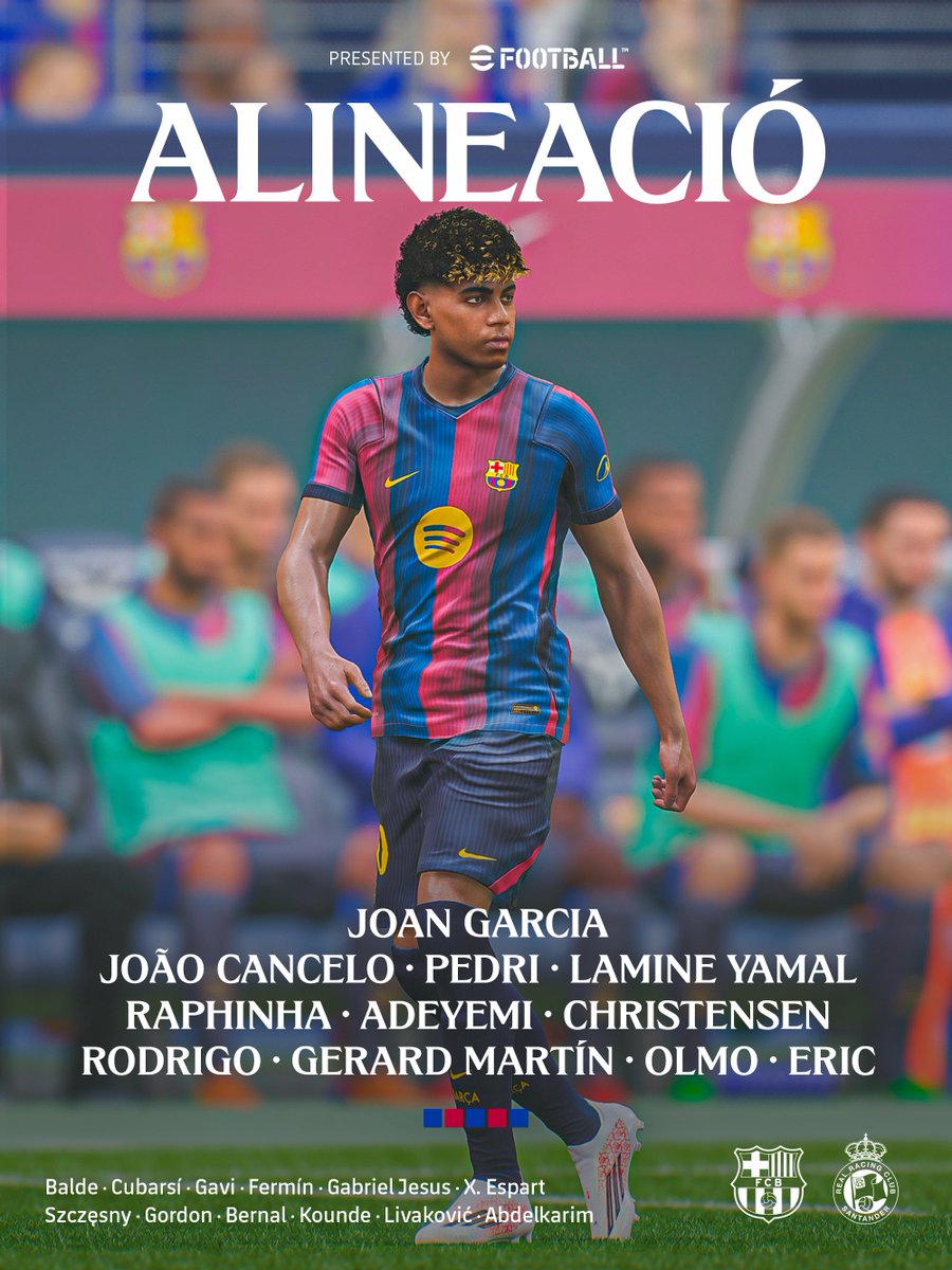 FCBarcelona_es's tweet photo. 𝐀𝐋𝐈𝐍𝐄𝐀𝐂𝐈𝐎́𝐍 👥
#BarçaRacing https://t.co/IUboicRrGu