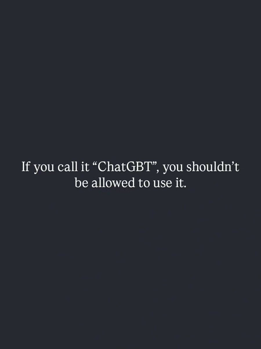 avajohnsonc56b6's tweet photo. PSA... it’s GPT, ya nerd. https://t.co/Ut1FrSMXiT