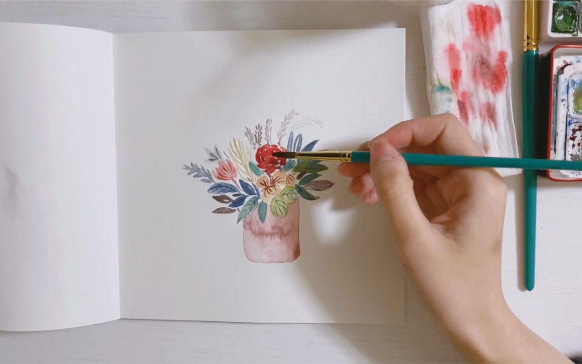 redct064530's tweet photo. [Want to pick up a new hobby Try watercolor! It’s easy to start—only need basic brushes, paper and paints. Unwind and create beautiful small works in your spare time!]， https://t.co/4cB0wjYb7Y