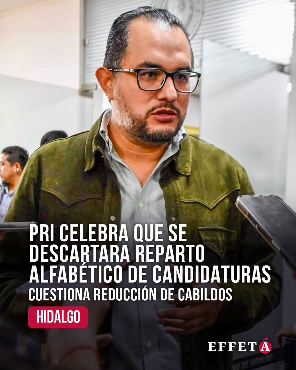 effetainfo's tweet photo. 🗳️ El priista @MarcoMendoza_B celebró que la reforma electoral dejara fuera el criterio alfabético para definir candidaturas de mujeres en los 84 municipios, pero cuestionó la reducción de regidurías y la eliminación de la sindicatura de primera minoría.

👇🏼 Lee más:
https://t.co/SS8iSJcj5W

#ReformaElectoral #PRI #Elecciones2027 #Hidalgo