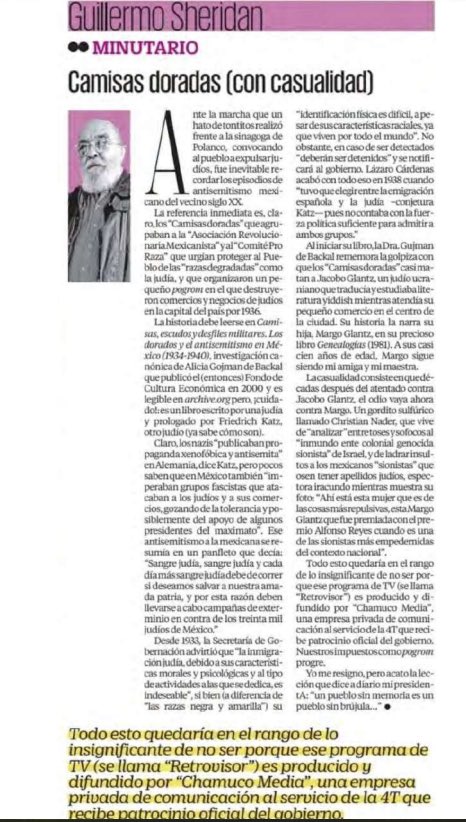 GmoSheridan's tweet photo. Escribí sobre la aportación al secular llamado a expulsar judíos de México: https://t.co/ATN7qz64Xe