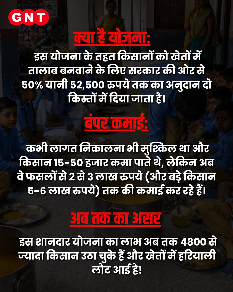 GoodNewsToday's tweet photo. कभी जिस बुंदेलखंड में पीने के लिए ट्रेन से पानी मंगाना पड़ता था, आज उत्तर प्रदेश सरकार की 'खेत-तालाब योजना' ने वहाँ की पूरी तस्वीर ही बदल कर रख दी है। अकेले बांदा के मटौंध इलाके में इस योजना के जरिए सूखे की मार झेल रहे किसानों के दिन फिर गए हैं।

#KhetTalabYojana #Bundelkhand #UPFarmers #AgricultureNews #WaterConservation

[ Khet Talab Yojana, BundelKhand, UP Farmers, Agricultures, news, Water Conservation ]