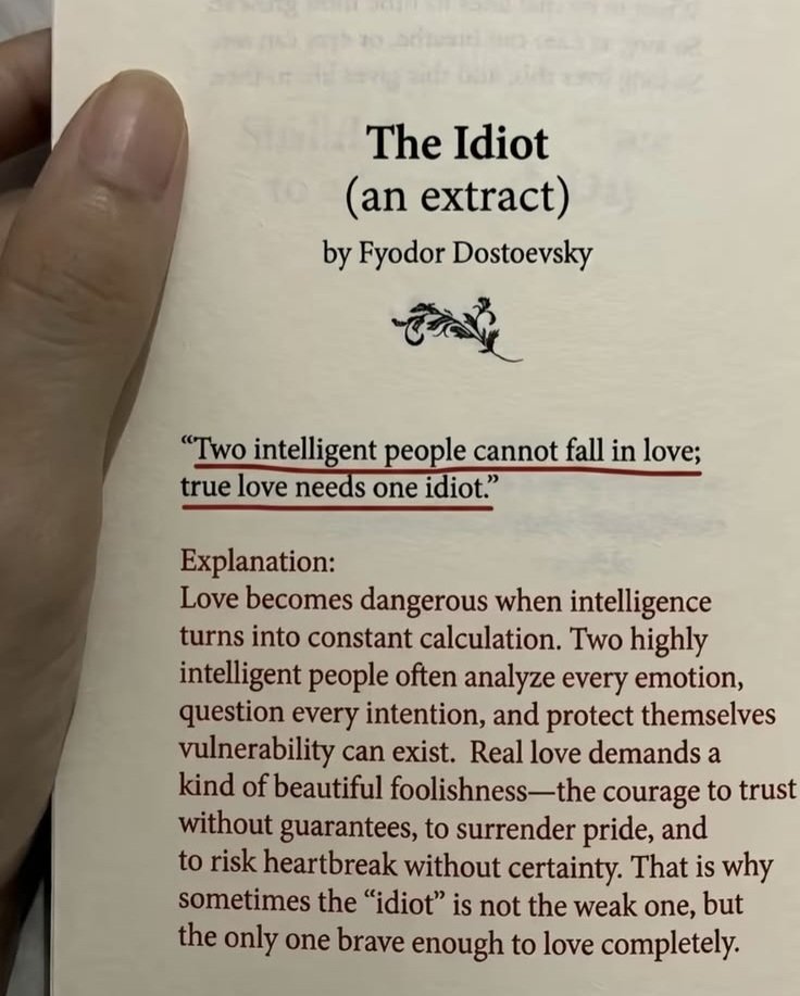 shipranotes's tweet photo. “Two intelligent people cannot fall in love; true love needs one idiot.” https://t.co/tTHx4bcQaJ