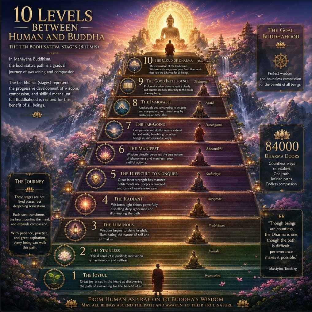 ImixKanBalam's tweet photo. "Seventh bhumi is the stage of going far, in which bodhisattvas are proficient in concentration on emptiness; enter into selflessness and transcend ideas of personality, yet still accumulate virtue and knowledge and practicing infinite kindness, compassion, joy, and equanimity." https://t.co/JjenitRLE6