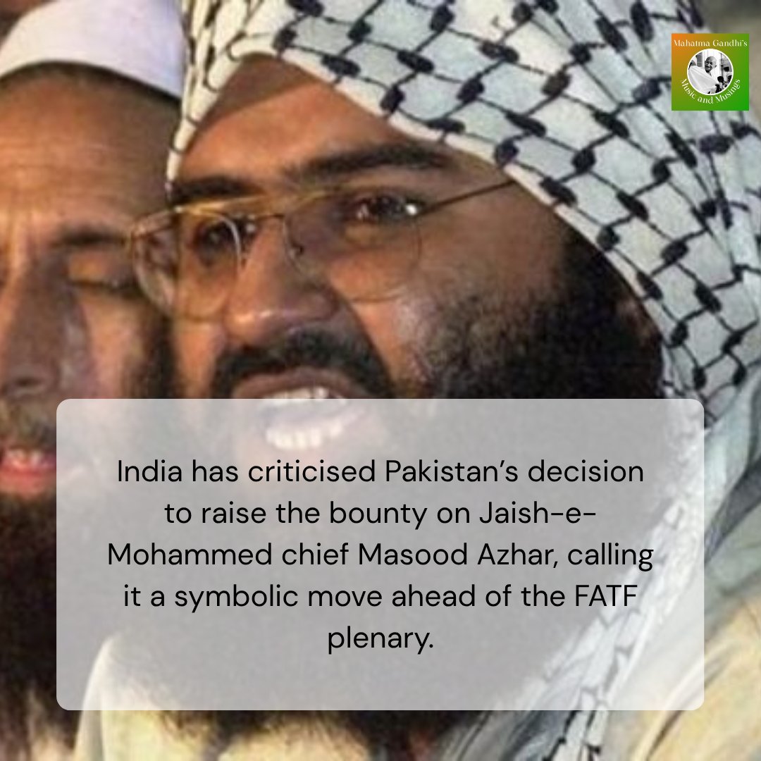 seva_shabari's tweet photo. India Slams Pakistan’s Masood Azhar Bounty Hike as ‘Gimmick’ Ahead of FATF Plenary
Read more at https://t.co/vuxnBjuIUE...
Image source: https://t.co/9Z52OxzSMH
#IndiaPakistan #MasoodAzhar #FATF #Pakistan #IndiaNews #Terrorism #CounterTerrorism #GlobalSecurity #IndiaForeignPolicy https://t.co/fLGX393EEU