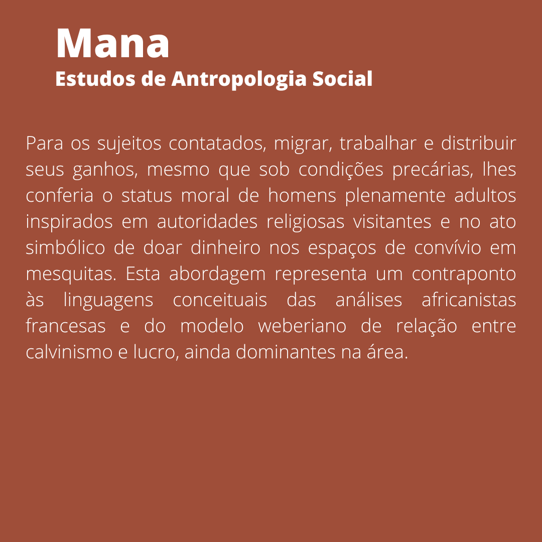 mana_revista's tweet photo. Nesta quarta-feira, recomendamos o artigo “Tornando-se homem ao migrar: masculinidades senegalesas em Porto Alegre (Brasil) e Atlanta (Estados Unidos)”, escrito por Filipe Seefeldt de Césaro e Ruben George Oliven.

Leia em: https://t.co/OHRhB8k1Qa https://t.co/bKoqQGm4cO