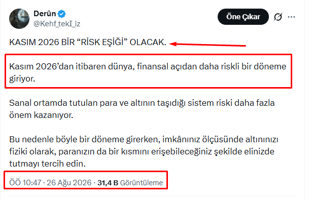 Kehf_tekI_iz's tweet photo. ÇOK PARANIZ OLACAK AMA HARCAYACAK YER OLMAYACAK...!

Güneş enerjisiyle çalışan ev aletleri alın.

En az 3 ay yetecek gıda stoku hazırlayın.

Pil, el feneri ve powerbank bulundurun.

Soğuk günler için ısıtıcı battaniye ve kalın giysiler alın.

Çünkü ekonomik savaşın hemen ardından…

2027’DE KAPANMALAR GELECEK.

Akşamları 20.00’den sonra sokağa çıkma yasağı uygulanacak.

Hafta sonları sokağa çıkmak yasaklanacak.

Fabrikalar üretim yapmayacak.

İş yerleri belirli saatlerde kapanacak.

Elektrik ve enerji kullanımı sınırlandırılacak.

İnsanlar yeniden evlerine çekilecek.

Bu defa mesele hastalık değil…

EKONOMİK SAVAŞIN GETİRDİĞİ ZORUNLU KAPANMALAR OLACAK.

Şimdiden tedbirinizi alın.

2027, evde hazırlığı olanla olmayanı ayıracak.