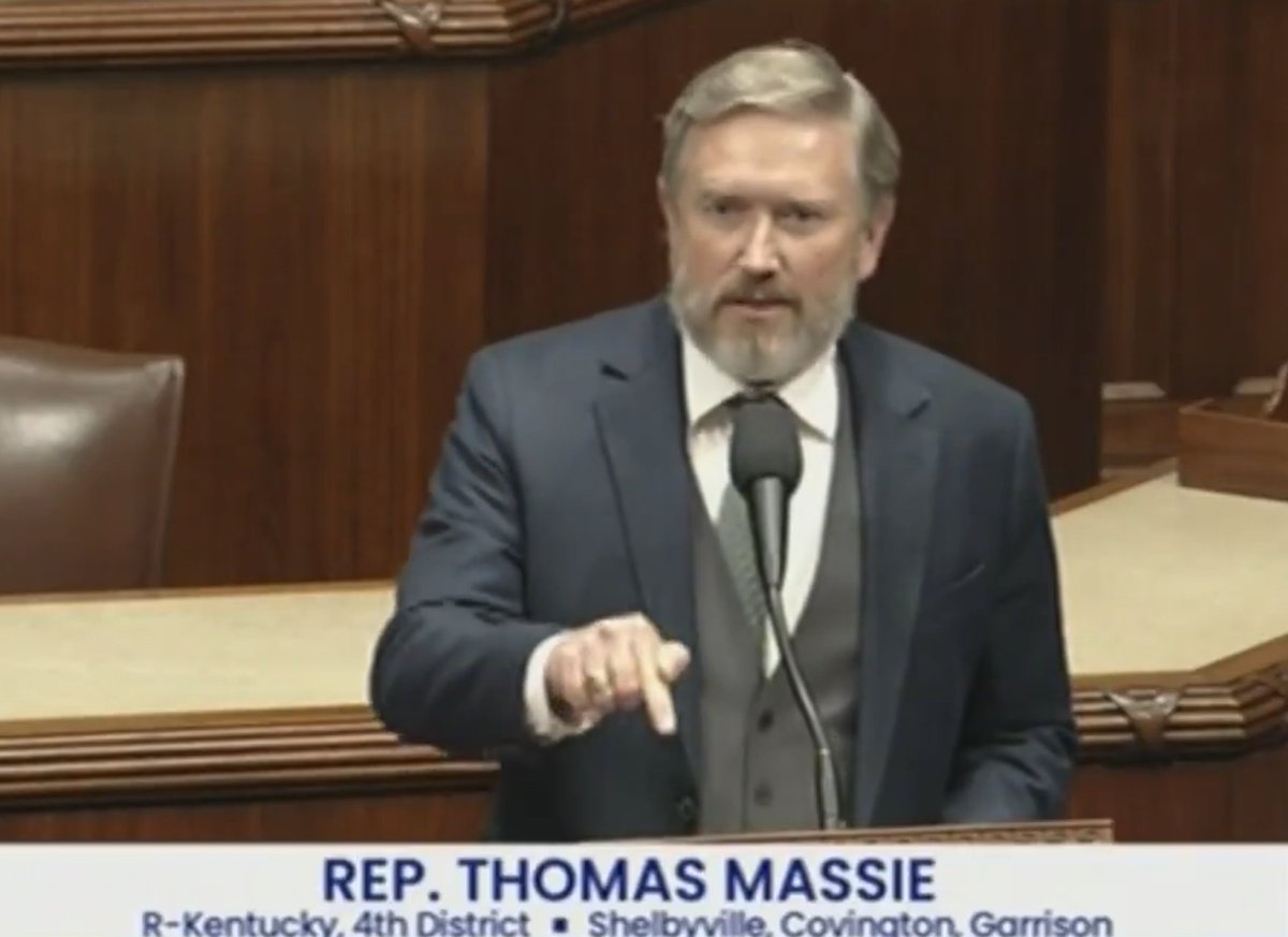 OccupyDemocrats's tweet photo. BREAKING: BURN IT DOWN! Republican Rep. Thomas Massie torches Speaker Johnson after he cowardly sent Congress home early to avoid votes on impeaching Hegseth and exposing Epstein files.

Massie is done playing nice with these monsters...

"Roughly three weeks ago, the Speaker of the House said, 'let me tell you how stupid Thomas Massie's comment is,'" he said. "An article said that, Johnson says, 'Republicans are here to work and will remain in Washington throughout September, according to the House calendar.' He goes on to say, 'that is a nonsensical statement by someone who is not participating as a full member of the Congress. And it's really sad that he doesn't.' Unquote." 

"Well, I'm here today to let you know that I'm a full participating member of the House of Representatives," he continued. "In fact, when other people want to go home, I'm here to work! I'm here to get justice for the Epstein victims, the survivors. I am here to get the price of food and fuel down for our constituents. We've got solutions, we just refuse to pass them."

On September 1st, Massie announced that he and several other members of Congress had filed a discharge petition to force a vote on an updated second bill to release the full Epstein files. At the time, he said that there were "rumors" that Johnson would "soon recess the House until after the midterm elections… to avoid the vote?!"

He has now been fully vindicated.

In his fiery House speech, Massie slammed Johnson and his cronies specifically for trying to avoid having to provide "transparency and justice" to Epstein's victims.

"I'm the one who most wants to be here those two weeks and they got canceled and I said they would probably cancel them," he continued. "And we were told oh, no, that's a ludicrous idea. Let me tell you how stupid Thomas Massie's comment is. Those were the words of the Speaker. 48 hours later, what did he do? Exactly what I predicted. He cut two weeks off of this calendar!"

He then turned his ire on Trump's disgraced Secretary of Defense and his disastrous, failed war with Iran.

"On Tuesday, as a fully participating member of Congress, I introduced eight articles of impeachment against Peter Brian Hegseth," Massie said. "Over there, they're leading a little fantasy, they call it the Department of War. You know, you can't rename things without Congress. Hell, you can't even rename a post office without us! You think you can rename the Department of Defense, the Department of War? Give me a break. But enjoy your little fantasy. It's the Department of Defense."

Massie stated that Hegseth is the administration official who has "racked up the most illegal and unconstitutional acts." On that point, it's hard to disagree. In addition to the Iran War, Hegseth has overseen the extrajudicial murders of innocent fishermen in the Caribbean and Pacific, smearing them as drug traffickers. He is an unrepentant war criminal.

As for Johnson's decision to end the Congressional session early, it's in perfect keeping with his pathological spinelessness. He's a man who insists over and over again that he's not going to do something right up until the moment he does it. Rather than let Congress debate the merits of impeaching Hegseth or releasing the Epstein files, he has decided to run cover for his toxic, pedophile-protecting party.

While we would never vote for a Republican in any circumstance, we must commend Massie and admit that we have developed real respect for his audaciousness. 

Please ❤️ and share to thank Thomas Massie!