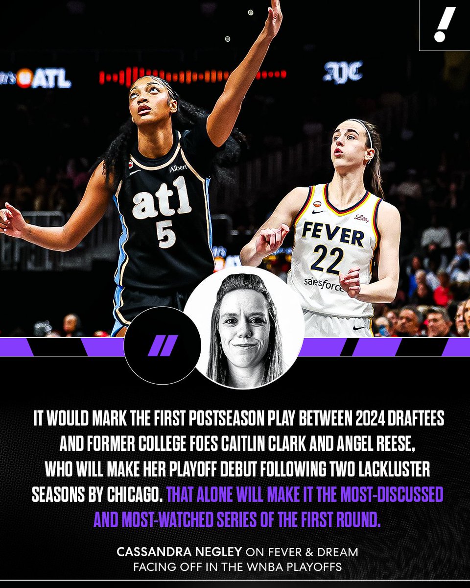 YahooSports's tweet photo. .@CasNegley says a Fever-Dream playoff matchup would be BOX OFFICE 🎬 

More on first-round WNBA playoff series she wants to see: https://t.co/XTMAFo0VFu https://t.co/waYSQVHgtI
