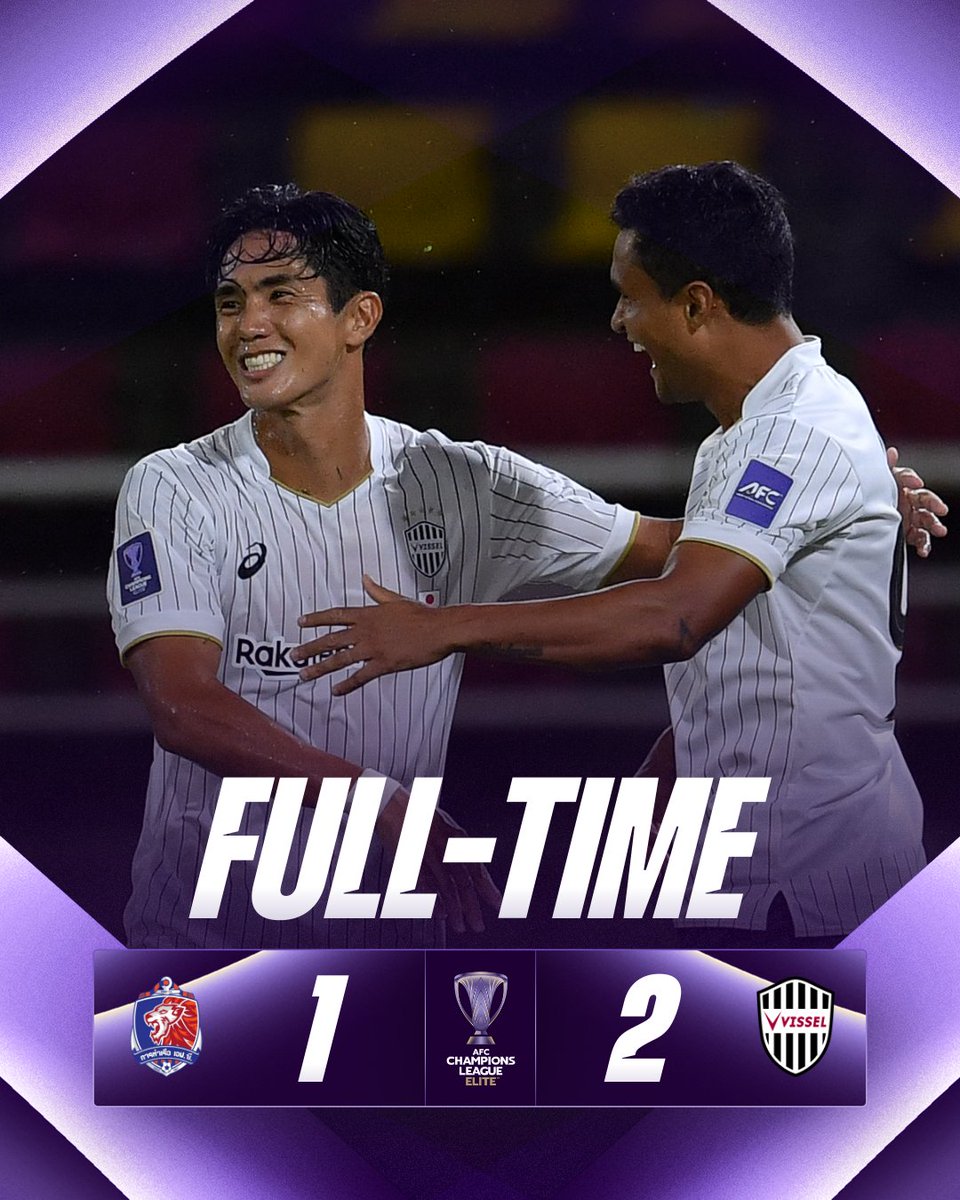 TheAFCCL's tweet photo. 𝗙𝗧 | 🇹🇭 Port FC 1️⃣-2️⃣ Vissel Kobe 🇯🇵

Yoshinori Muto’s second-half goal does the job for Vissel Kobe!

Three points in the bag 💼

#ACLElite | #PORvVIS https://t.co/ZoV2h225ce