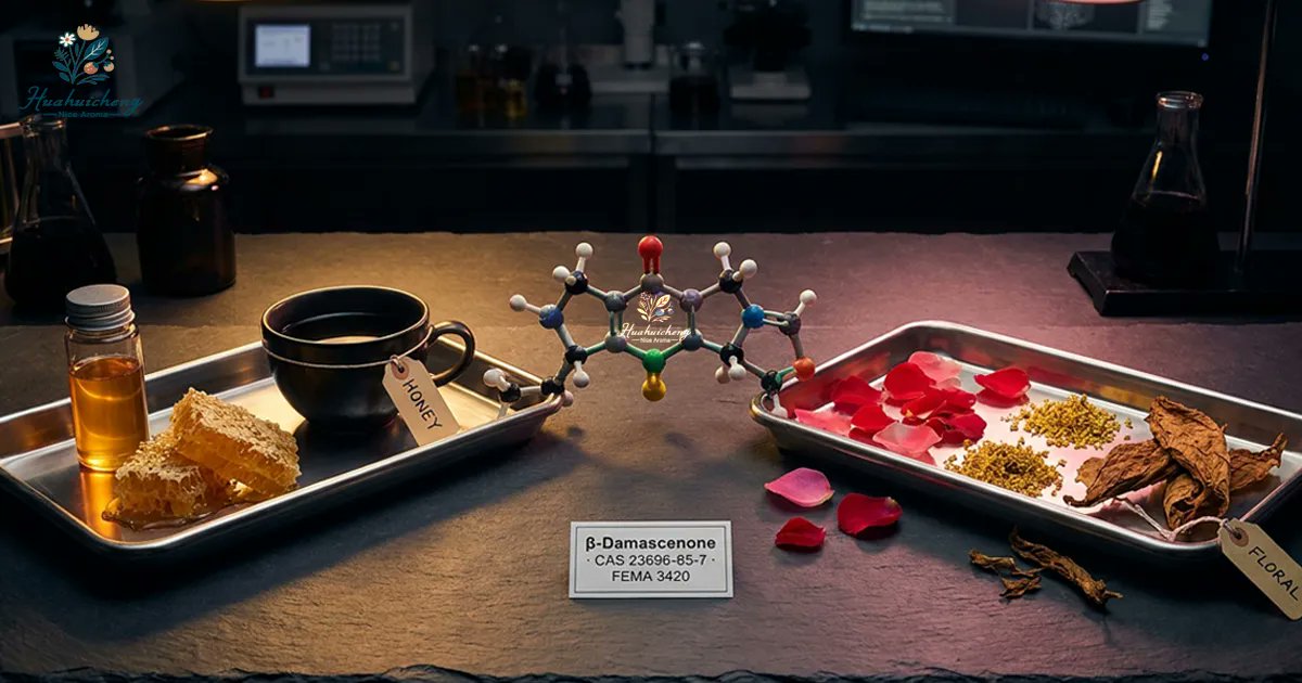 hhcaetech's tweet photo. A 2025 Food Chemistry study confirmed β-Damascenone as a genuine honey aroma ingredient, binding to OR10J4 and OR5A2 — the same molecule ACS links to rose scent.
Full breakdown from HHC Aroma:
https://t.co/XsWXF1aFvT
#BetaDamascenone #HoneyAroma #HuahuichengAroma https://t.co/omEajltKE4