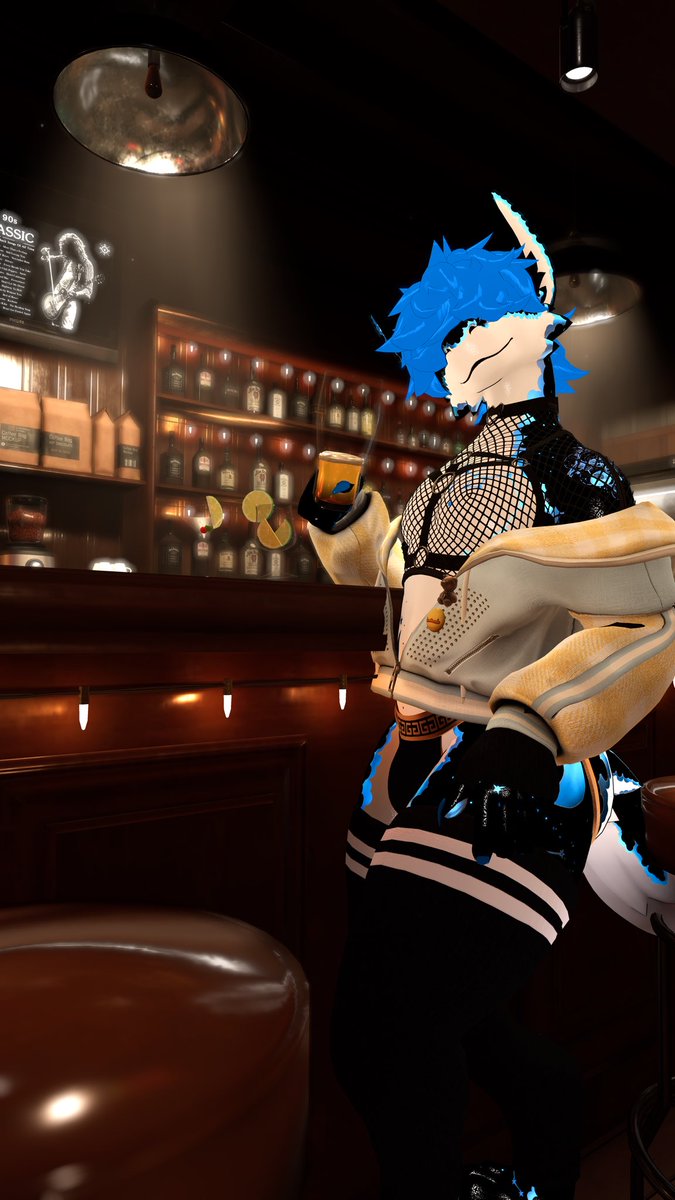 CordlessSiren's tweet photo. Have some drinks…a game of pool. Anything could happen at the bar right? He doesn’t bite~ 

#nsfw #vrchat #vrchatphoto #femboy #fluffgan #furry #ass #lewd https://t.co/dj7sD9hPAi