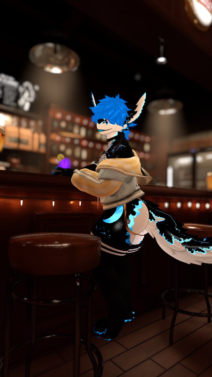 CordlessSiren's tweet photo. Have some drinks…a game of pool. Anything could happen at the bar right? He doesn’t bite~ 

#nsfw #vrchat #vrchatphoto #femboy #fluffgan #furry #ass #lewd https://t.co/dj7sD9hPAi
