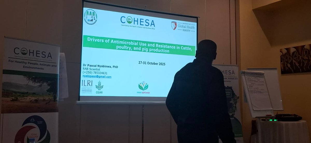 RwandaVets1's tweet photo. Congratulations to Prof.@shyakaa for presenting the abstract entitled: "#VeterinarySanitaryMandate for #OneHealth: Rwanda’s Public-Private Model for Veterinary Workforce &amp; Disease Surveillance" at the #WorldOneHealth Congress held in #Lisbon_Portugal.
#COHESA #VSM @IFAD @WOAH https://t.co/D1vaoFXrHH