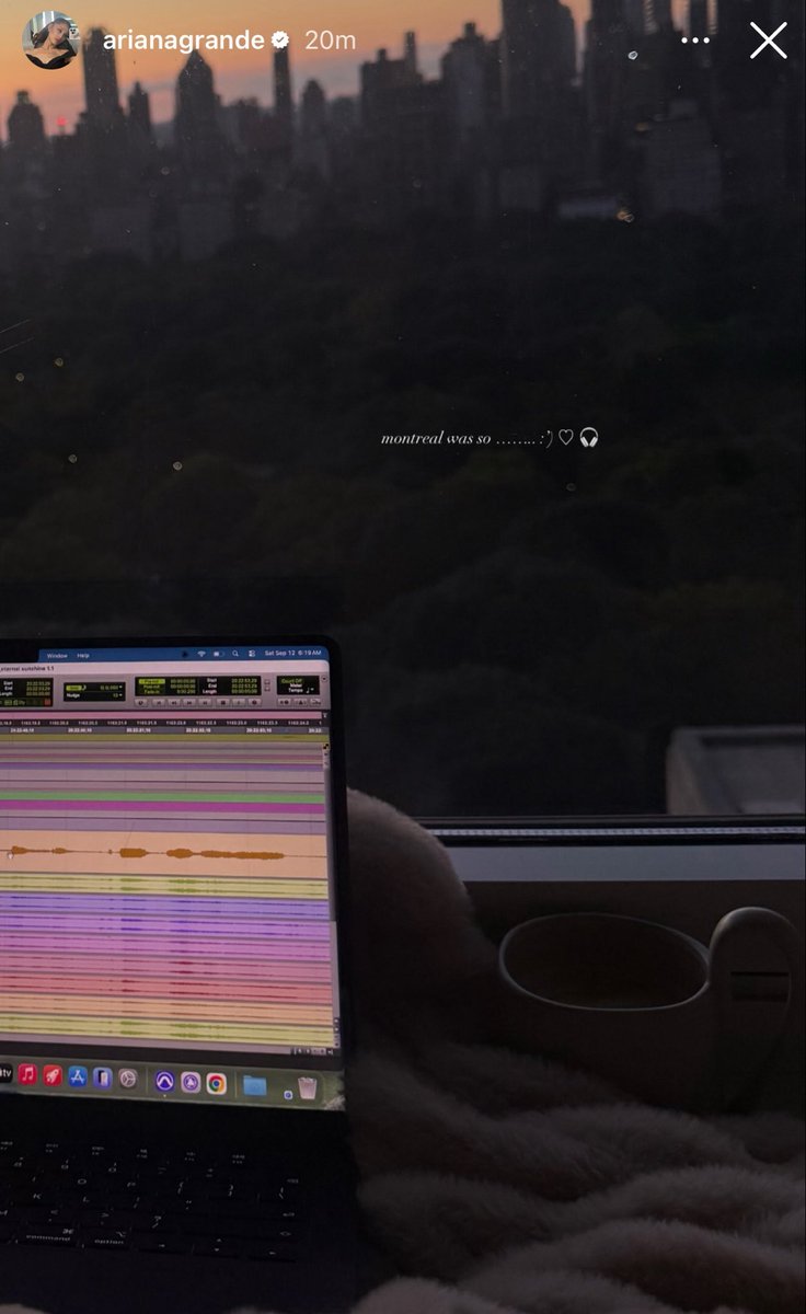 GrandeTourNews's tweet photo. Ariana seemingly hints at a live Eternal Sunshine Tour album with her most recent Instagram story

“Montreal was so………:’) ♡ 🎧” https://t.co/tswwoIBJaR