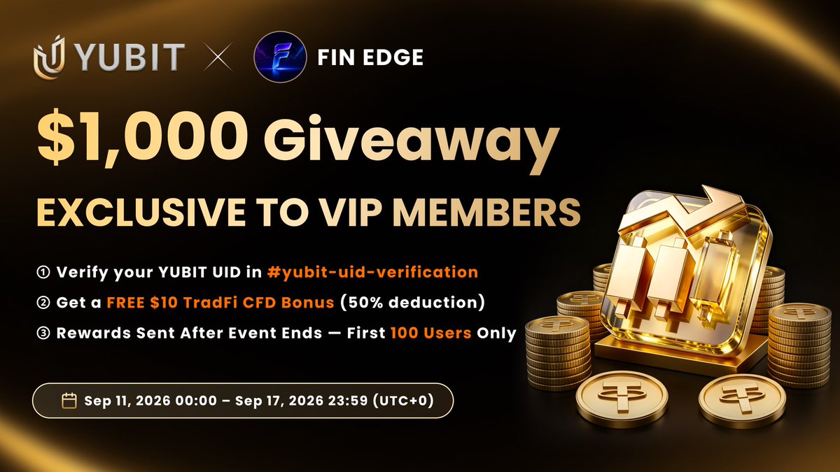 tonikt's tweet photo. 📣📣 Join our @YUBIT_Exchange Trade Challenge and bag yourself a $10 bonus in our Yubit #Giveaway

⚡️$10 bonus for everyone when they open an Yubit account and deposit a minimum of $100

💸 First 100 sign ups received $10

Join 👉🏻 https://t.co/9bMDGCFAE7
Verify your acct 👉🏻 https://t.co/XX6FS6eRaj

@join_finedge #crypto