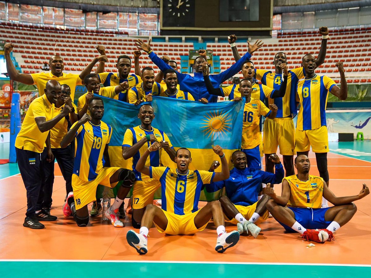 Rw_Volleyball's tweet photo. The mission continues💪, Second game, second straight win, and three more points secured🇷🇼💪

The boys fought hard to smash DR Congo🇨🇩 by  3-1 sets in our second group-stage match.

Congratulations, boys.. Here we go
Ni U Rwanda Nyine🇷🇼😎

#RwandaVolleyball https://t.co/TKAL0HrqIZ