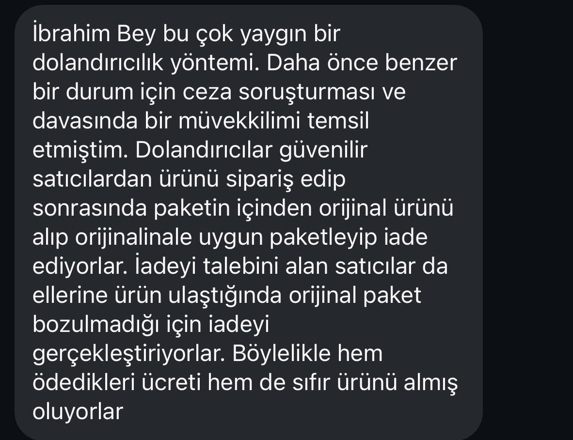haskologlu's tweet photo. Çok sayıda avukatın bu dolandırıcılık yöntemiyle ilgili bana gönderdiği mesajlardan biri:

Şeytan bunlardan tövbe ister heralde. İnanılmaz. https://t.co/8aOpGEKeSG