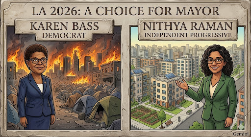 Johnnystill1's tweet photo. LA 2026: A CHOICE FOR MAYOR
Two visions for Los Angeles: Karen Bass’s current track record vs. Nithya Raman’s progressive push for affordable housing and urban growth. Who takes the lead for LA's future? 🏛️ urban density or status quo?
#LAMayor2026 #LApolitics #HousingFirst https://t.co/2kziUD3UQB