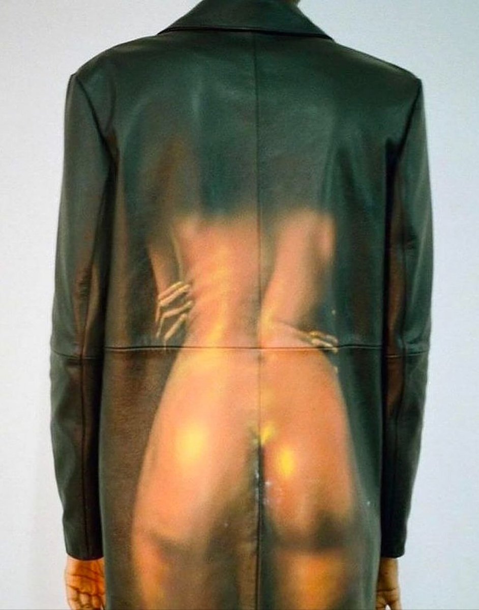 rogue's tweet photo. The Mowalola leather coat features an optical illusion body print that will make everyone look twice on the street https://t.co/X6p0eV5cUi