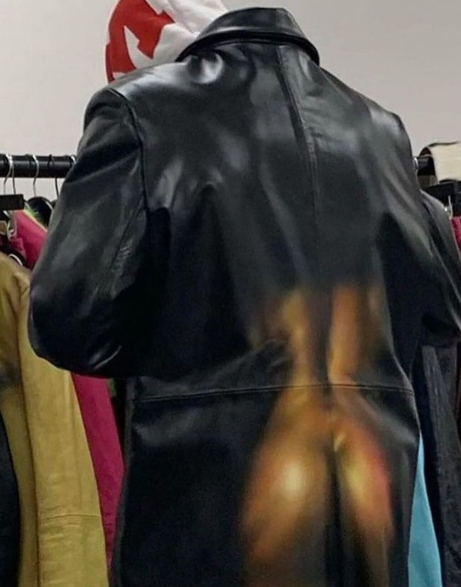 rogue's tweet photo. The Mowalola leather coat features an optical illusion body print that will make everyone look twice on the street https://t.co/X6p0eV5cUi