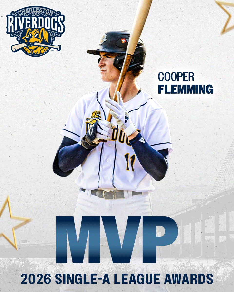 ChasRiverDogs's tweet photo. The stars were out in Charleston 🤩

Cooper Flemming - Carolina League MVP and All-Star
Aidan Cremarosa - Carolina League Pitcher of the Year and All-Star
Taitn Gray - Carolina League All-Star
Yereny Teus - Carolina League All-Star

Congratulations to our RiverDogs for receiving these awards from MiLB! We were honored to watch greatness all season long. ⚾️🥇