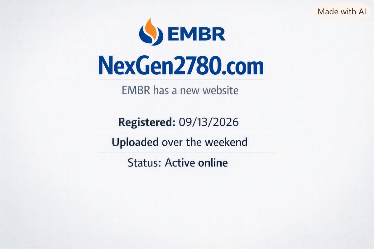 PennyStock_es's tweet photo. Looks like EMBR has a new website.
https://t.co/GVGVZTLgKA was registered and uploaded over the weekend.
Seems like there’s real business behind it.
$EMBR #NexGen #OTC #uncle @UncleNearest https://t.co/hHkDWSEYNC