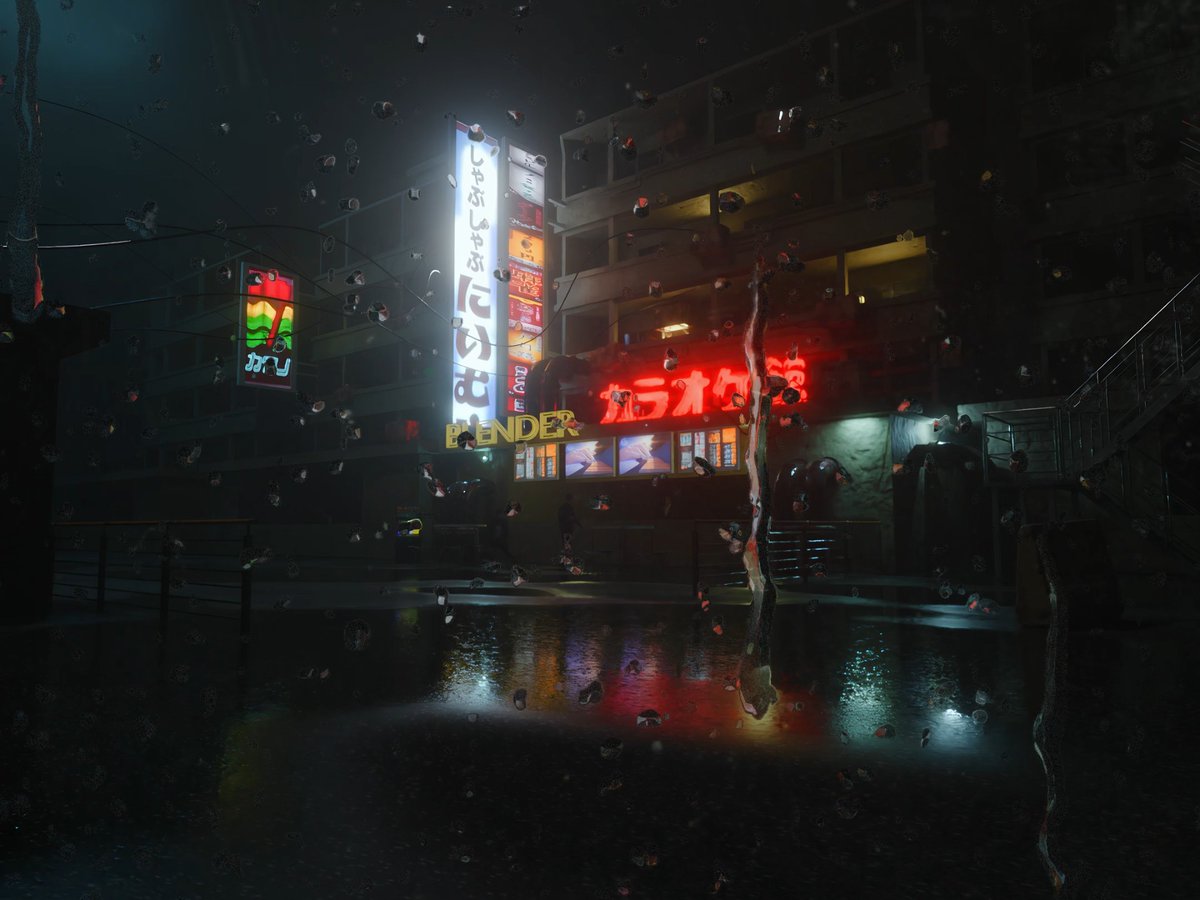 MegBencosme's tweet photo. Just stumbled on this unexpected pop of neon in the rainy alley—city nights hit different when you least expect it. https://t.co/tgLQMcBGgs