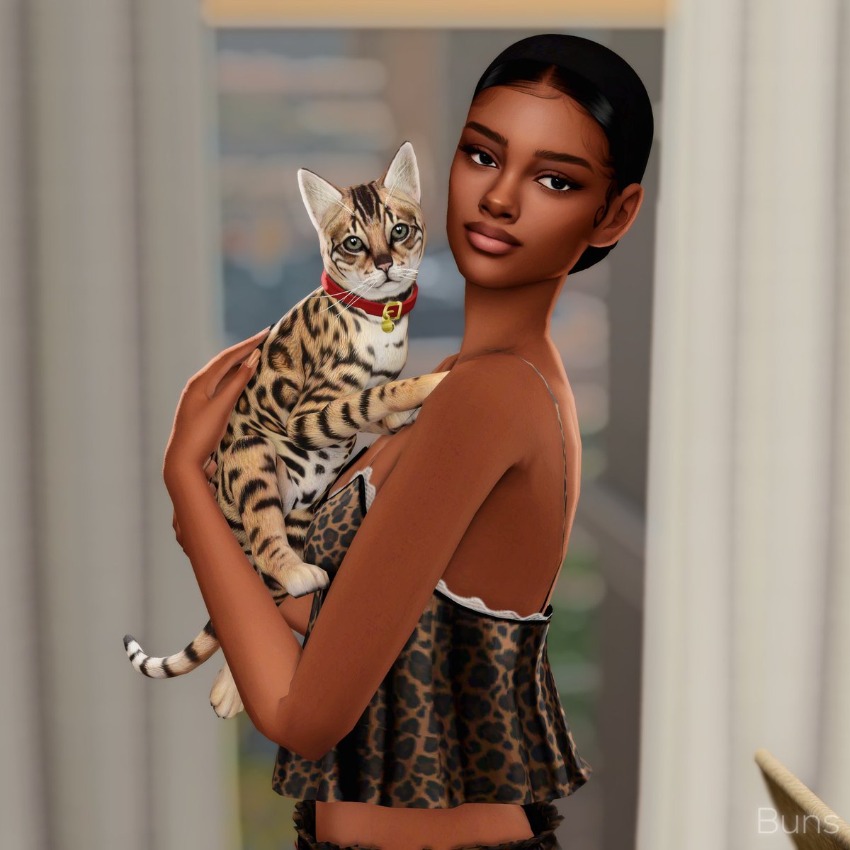 BunsSimss's tweet photo. Chloe, and her cat, Gigi. https://t.co/HwidubN9JF