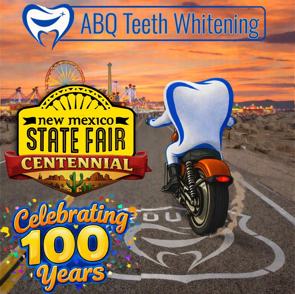 AbqTeethWhite's tweet photo. New Mexico State Fair! All those fair foods we love can stain our teeth. Don't worry, a simple professional teeth whitening can fix you right up. Keep enjoying those foods and leave the whitening to us.

#statefair #newmexico #albuquerque #food #teethwhitening https://t.co/ZtG58LhPzF