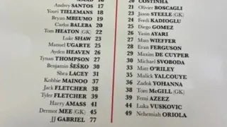 utdreport's tweet photo. JJ Gabriel's name is on the back of #mufc’s programme for the EFL Cup third-round tie with Brighton [bbc] https://t.co/4AZR90m7Js