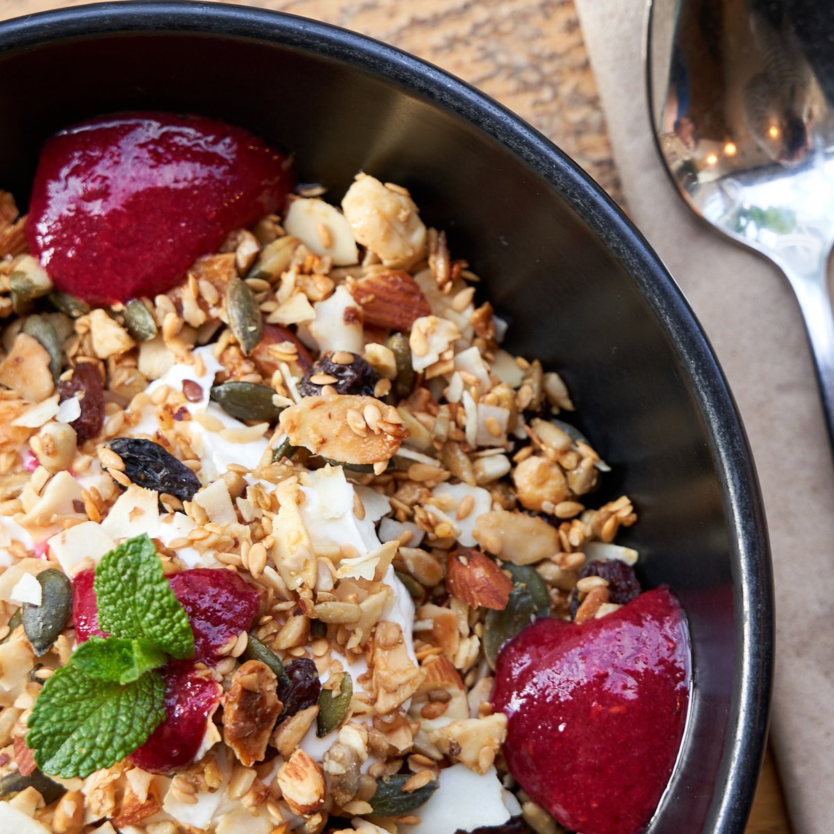 DamonGsell's tweet photo. Paleo granola packed with nutritious nuts and seeds. Come for the food, stay for the vibes! https://t.co/Wcz6sMF5ZC