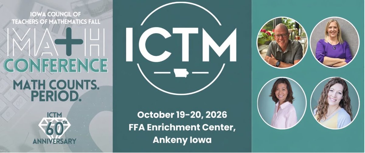 IowaMathTeach's tweet photo. Register Today! You will not want to miss this event!
https://t.co/GtclrQEymQ
#iowamathteach #iowamath #iowamathstandards #mtbos https://t.co/XLKT2egVok