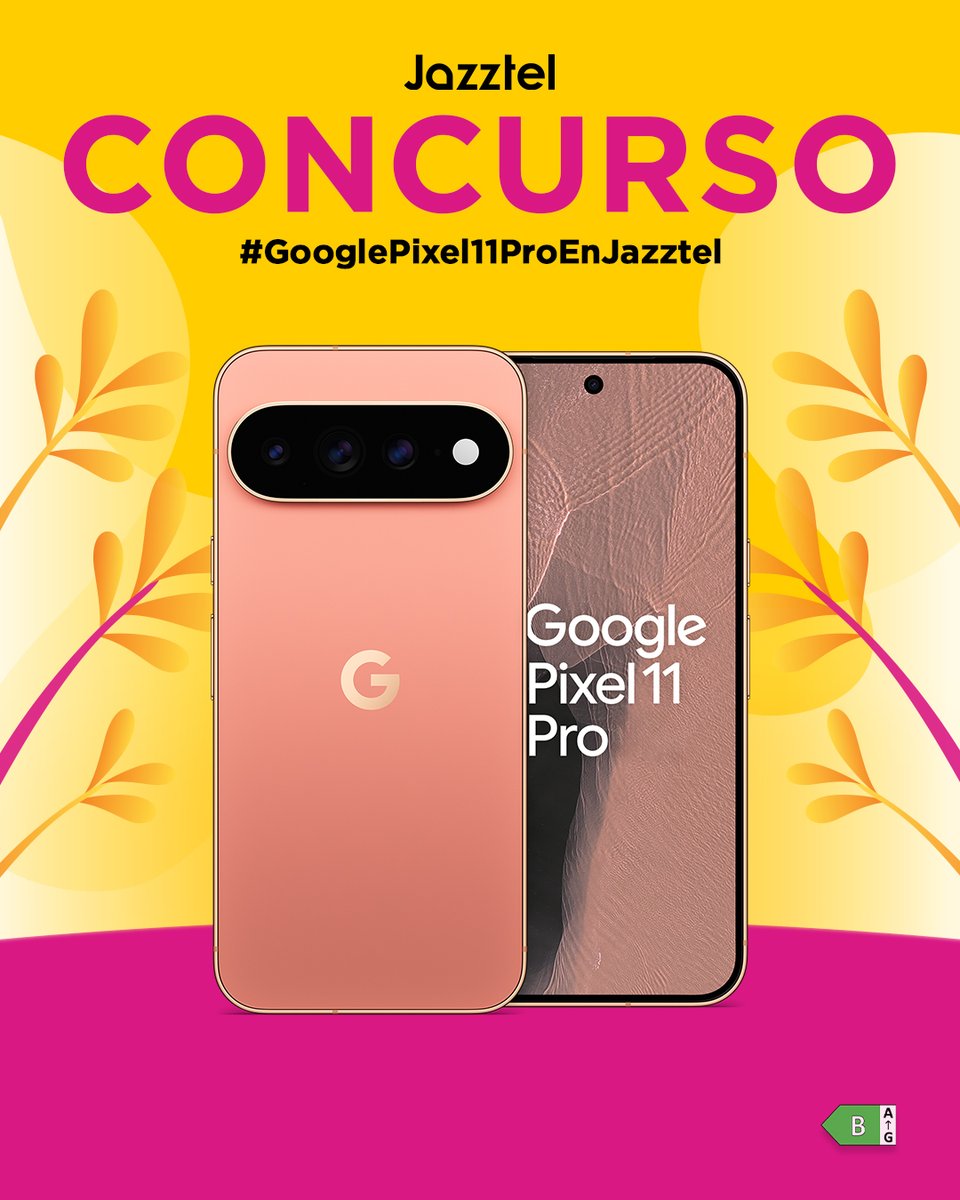 jazztel_es's tweet photo. CONCURSO
El nuevo #GooglePixel11Pro ya está en Jazztel
Con Gemini 🤖, la IA de Google integrada, serás imparable
Participa:
➡️ Sigue a @jazztel_es y @GoogleES
🔁 Haz RT
💬 Menciona a la persona PRO Pixel y Gemini
#️⃣ HT #GooglePixel11ProEnJazztel
BL: https://t.co/4sxFIaQdrw https://t.co/vJoIVRqpQ0