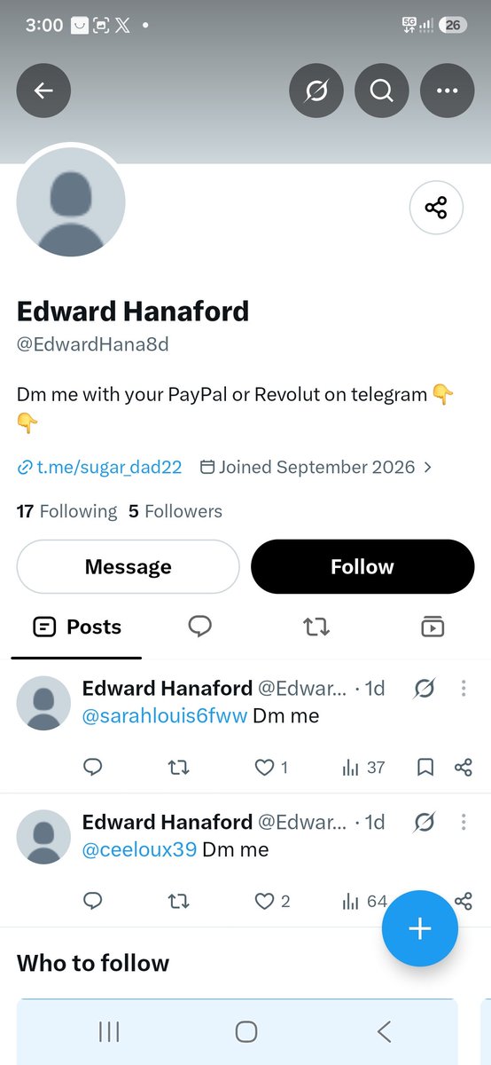 AlphaSteveFD's tweet photo. Pro #findom

If a new account approaches such as @EdwardHana8d #scam

Also make sure to check the followers @GoddessTasha27 @LAxBarbiex @DORIAN227737  @mantis_alpha @ZenNest2998 https://t.co/IpOzBoap45