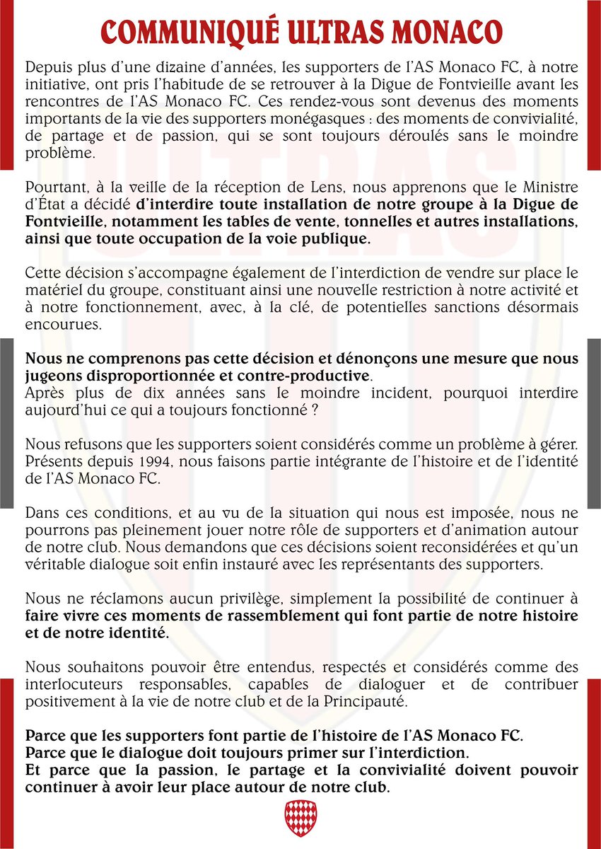 ULTRASMONACO94's tweet photo. @AS_Monaco @GvtMonaco @MairieMonaco @ConseilNatMC @CSMonaco @MuneguFans @MuneguIDF @monaco__info @Monaco_Matin @MunegOc @MuneguV https://t.co/VWX1LI6fXy