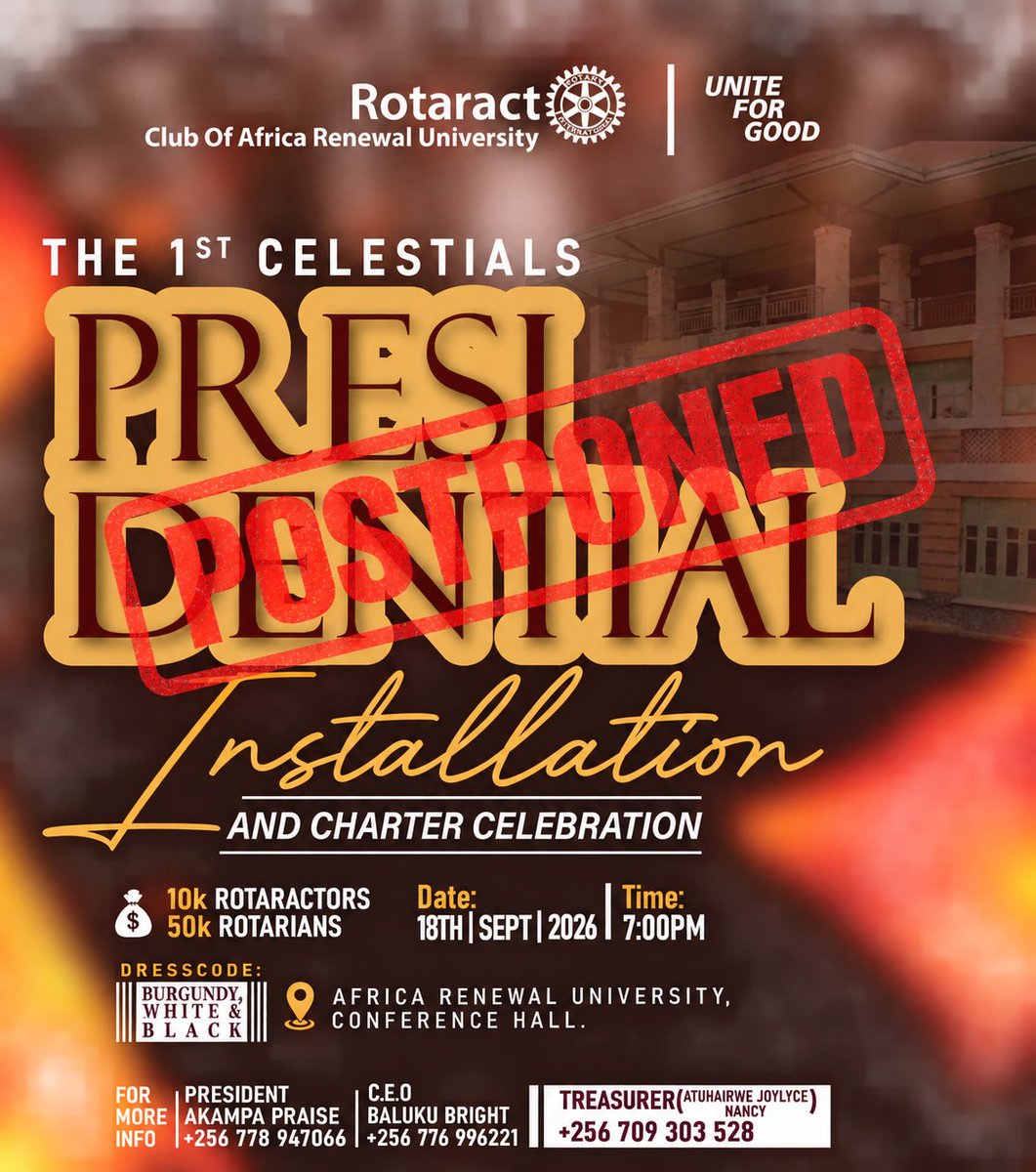 RotaractAfRU's tweet photo. Please accept our sincere apologies for any inconvenience caused. 🙏

@RotaractAfRU values your patience and is working to resolve this quickly.

#RotaractAfRU | #RotaryEyamba | #UniteForGood https://t.co/TzG7cSgWSI