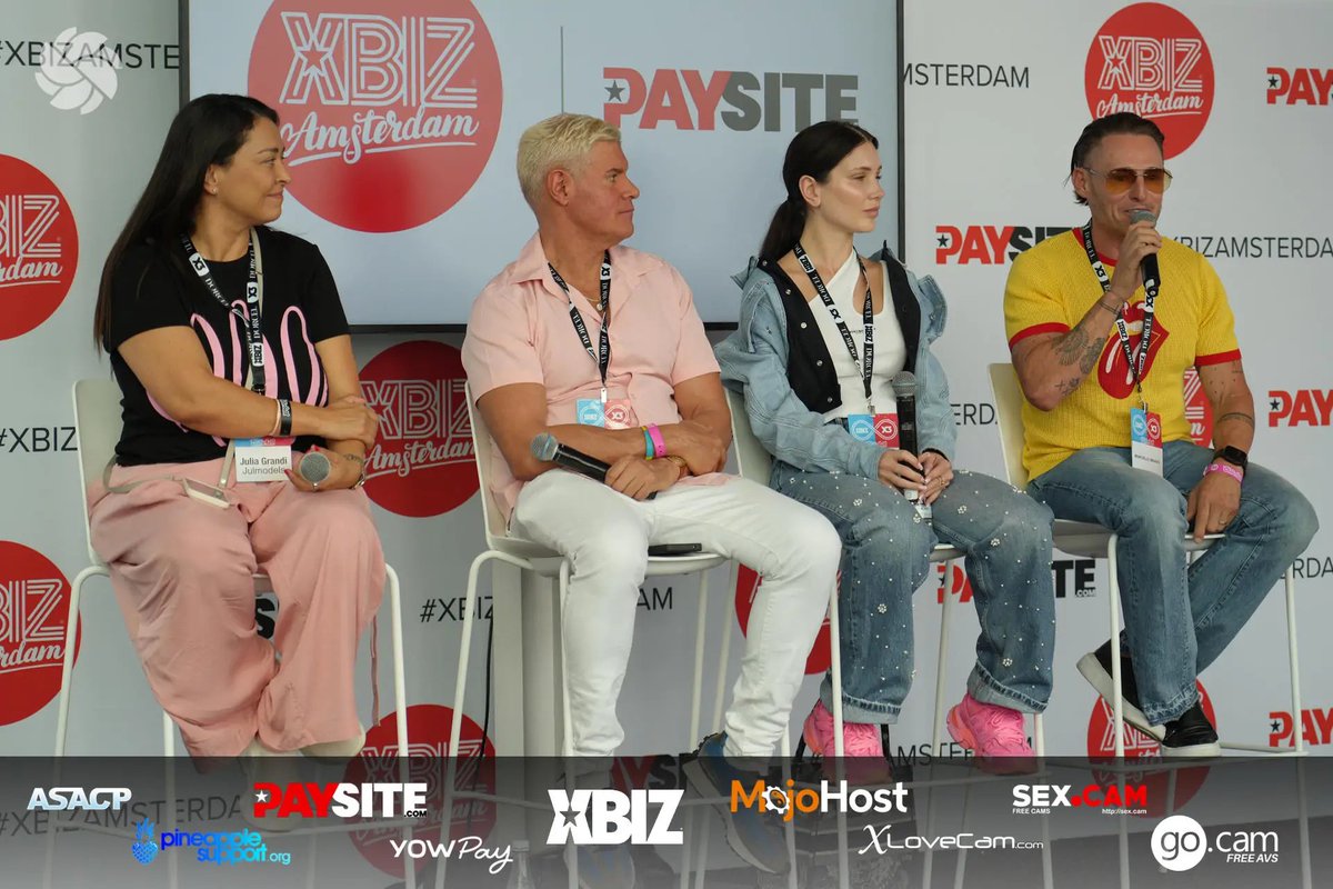 PornoDan's tweet photo. Speaking about Production in Europe at @XBIZ Amsterdam @yoursmary_real @julianagrandi @marcello_bravo https://t.co/WYAF5vyE5y