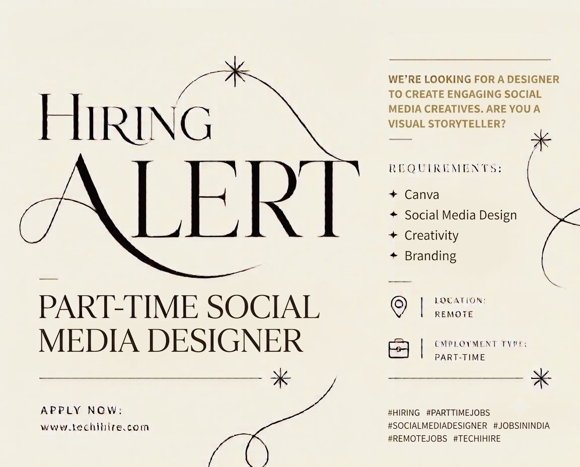 real_techihire's tweet photo. Hiring Alert: Part Time Social Media Manager

Apply Now: https://t.co/vJvrF98tab

We’re looking for a creative Social Media Manager.

Location: Remote
Employment Type: Full-Time

#Hiring #SocialMediaManager #MarketingJobs #RemoteJobs #Techihire https://t.co/VU80Omlax5