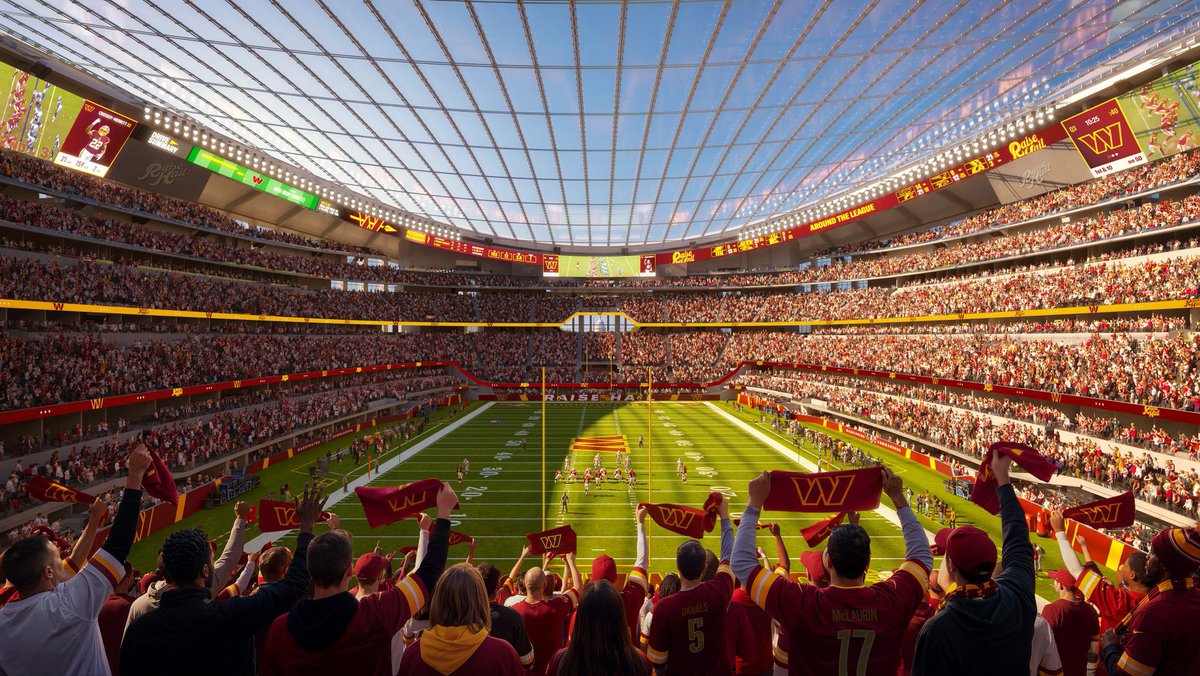 NickiJhabvala's tweet photo. The Commanders and HKS Architects released interior renderings of the team’s planned stadium in D.C. https://t.co/SyJGXtIf2A