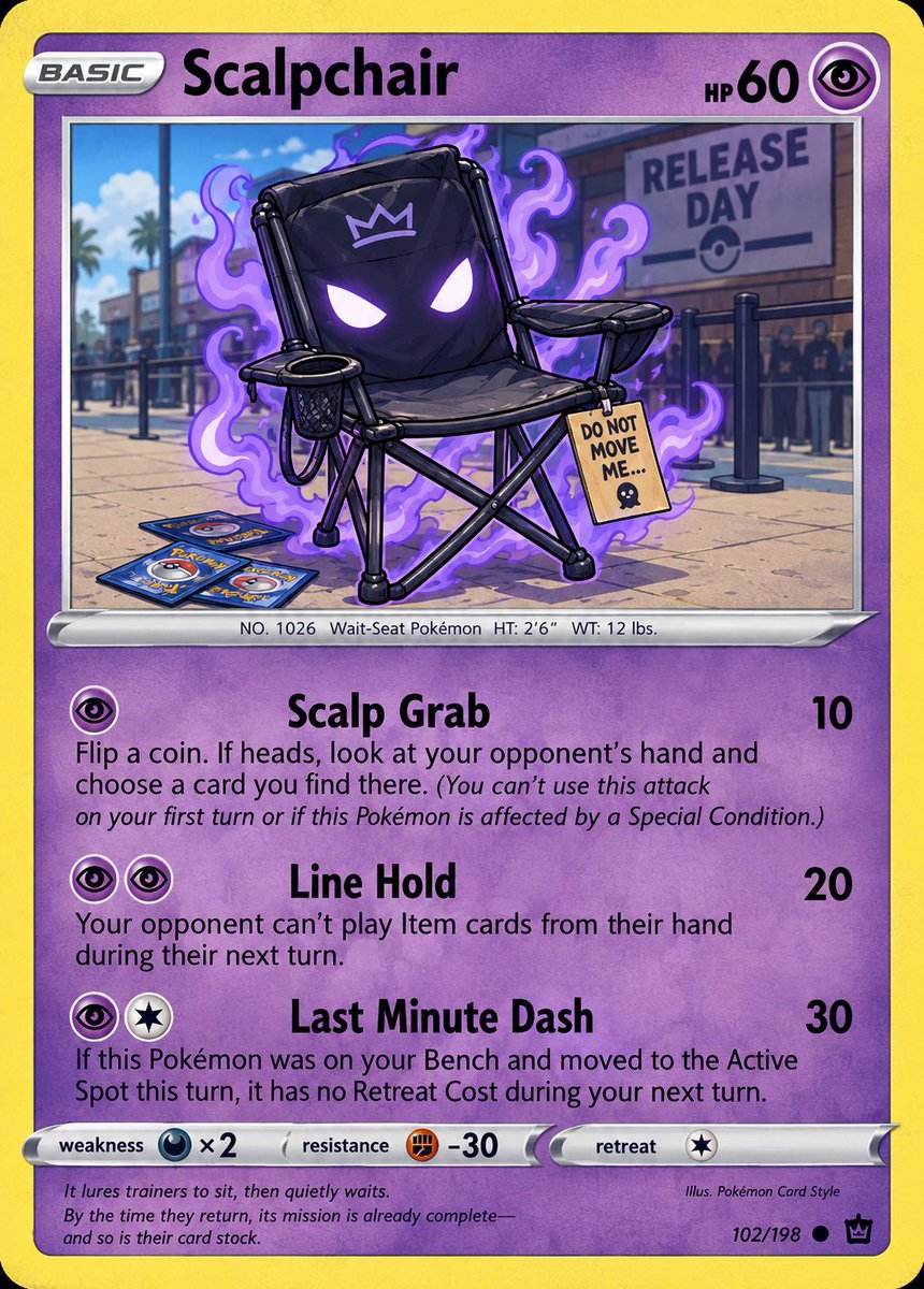lolo_balboa's tweet photo. New Pokemon Card reveal from 30th anniversary set 😂👻🪑 #pokemon https://t.co/n6TvhrExhJ