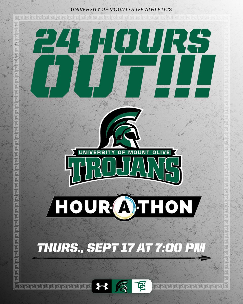 UMOAthletics's tweet photo. ⏱️ ONE HOUR. ONE TEAM. BIG IMPACT.

The University of Mount Olive Athletics Department is teaming up with Hour-A-Thon for our annual Hour-A-Thon fundraising event!

📅 Thursday, Sept. 17
⏰ 7–8 p.m.

#GOTrojans https://t.co/jlSkVz4qmw