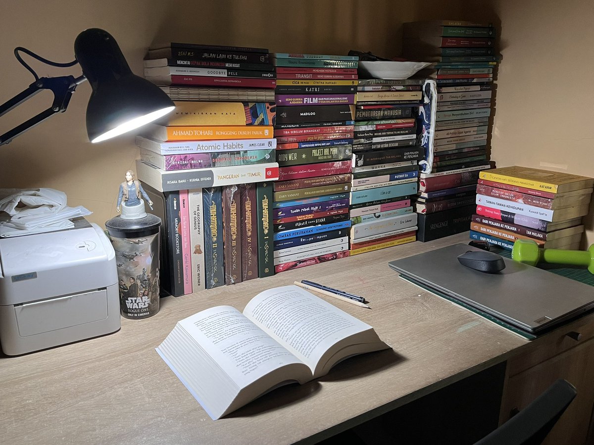 alfinrizalisme's tweet photo. reading a book is nice but reading a book at night when everyone is sleeping is therapeutic. https://t.co/STeAENdyJ7