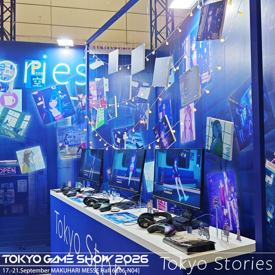 tky_stories's tweet photo. [tky_info]
ついに開幕！TGS2026🎉
It’s finally here! TGS 2026

『Tokyo Stories』のブースもオープンいたしました。
The "Tokyo Stories" booth is now open.

開発中のゲームを実際にプレイしていただけるほか、各種条件付きではありますがノベルティも多数ご用意しています。
ぜひ遊びに来てください。
Not only can you try out our games currently in development, but we also have plenty of giveaways available. Please come stop by.

📍HALL6 06-N04

#TGS2026 #tky_stories