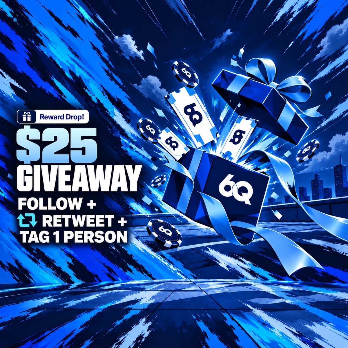 exampleaccount's tweet photo. 🎁 GIVEAWAY $25
1️⃣Follow @sixqnetx and SPLIT
2️⃣Like + RT + tag friend
Rolling in 7 days
