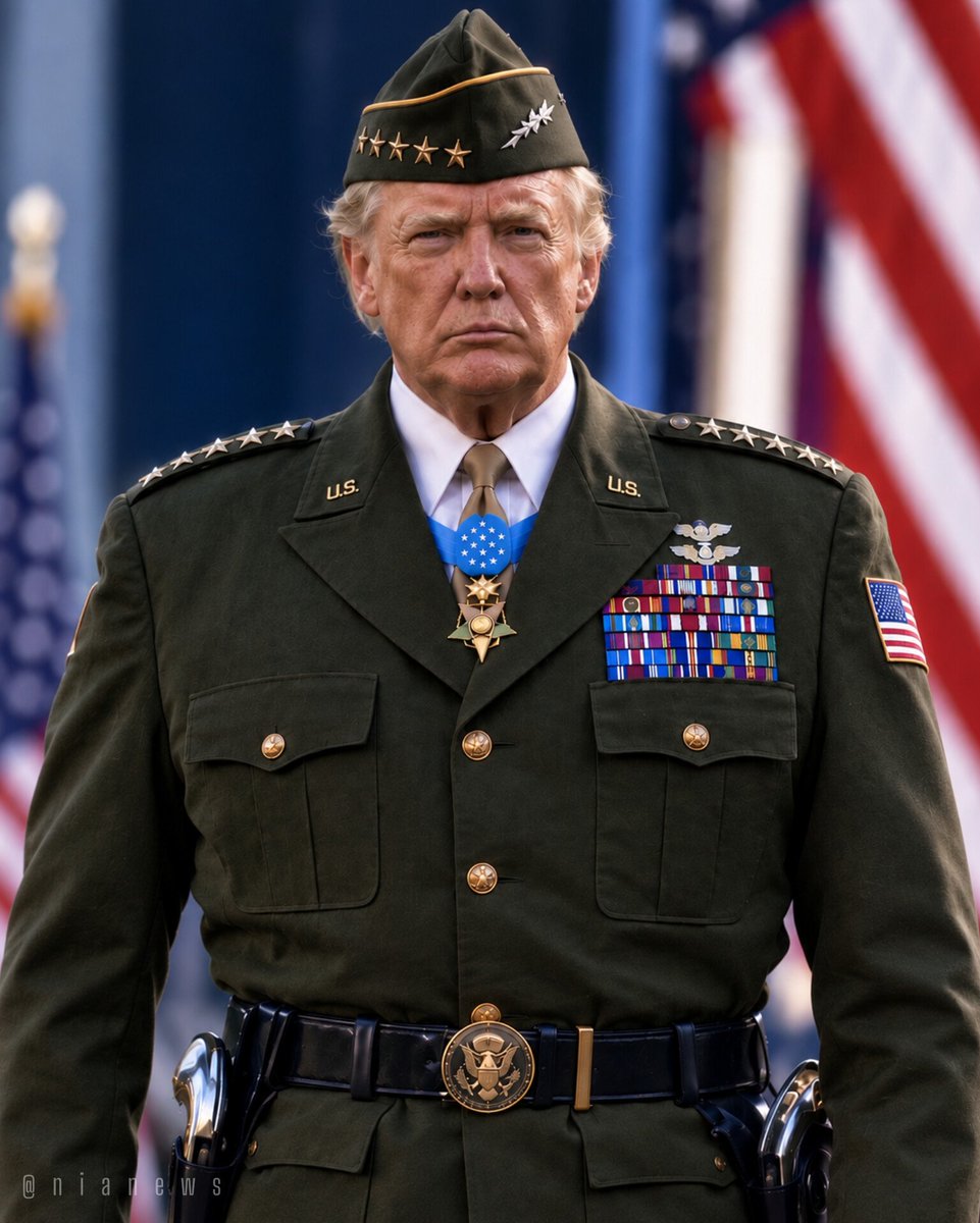 HazelLiaqa4848's tweet photo. If Donald Trump weren't President, what profession would have suited him?

"A 5-star military officer" for me���🇺🇸👇 https://t.co/vQvwN7jfJf