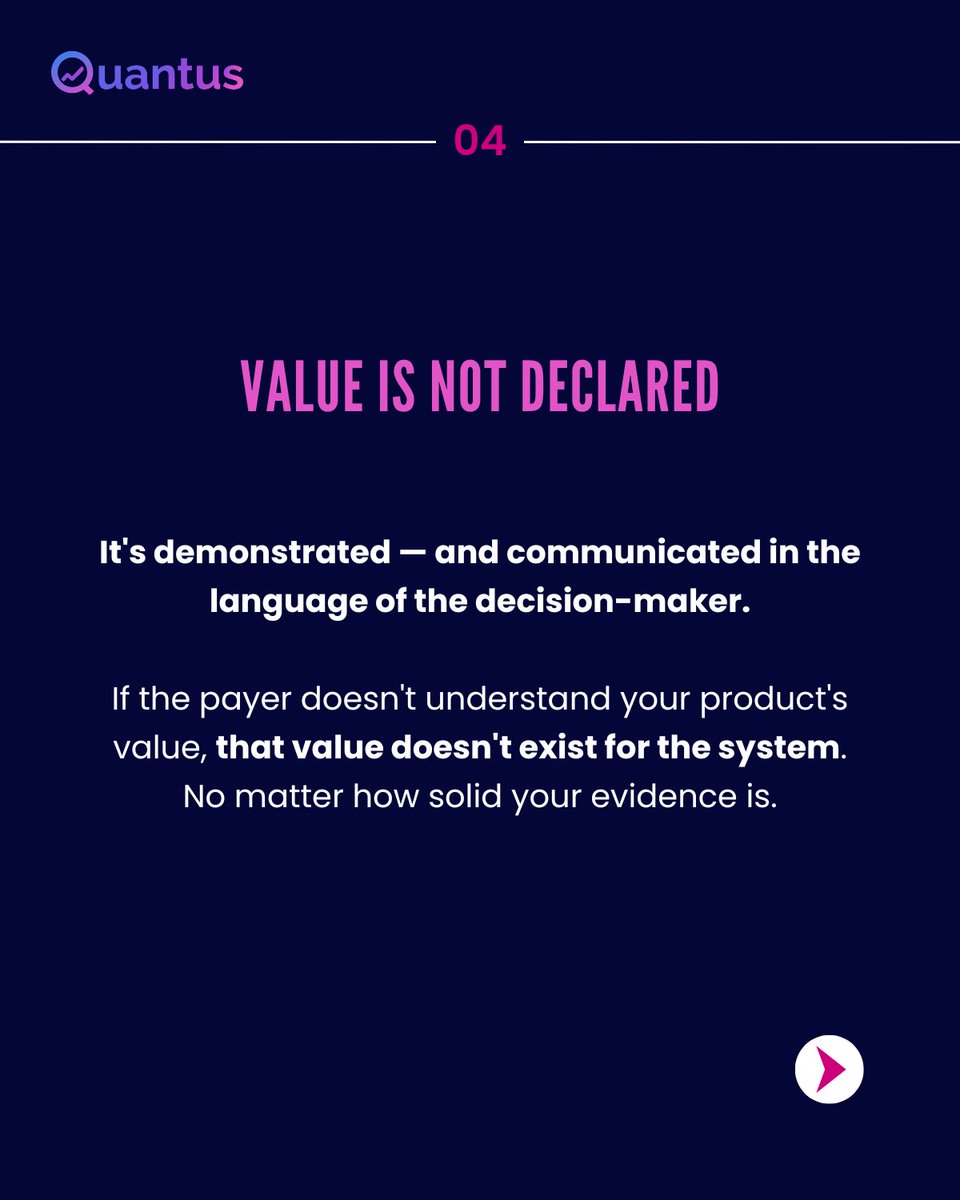 QuantusGlobal_'s tweet photo. If the payer doesn't understand your product's value, that value doesn't exist for the system.
No matter how solid your evidence is.
👉 Swipe to learn more
#ValueStory #MarketAccess #Quantus https://t.co/QuXe8qj7Ny